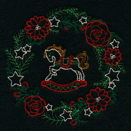 Dainty Rocking Horse Wreath (Vintage)