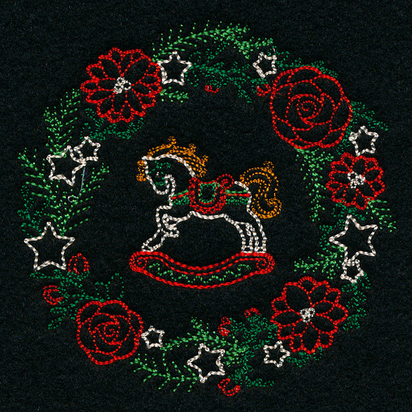 Dainty Rocking Horse Wreath (Vintage)