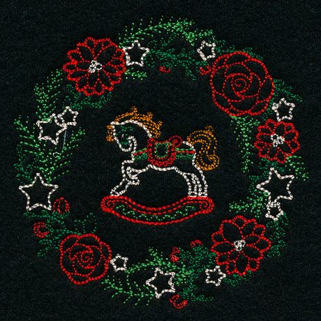 Dainty Rocking Horse Wreath (Vintage)