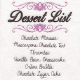 Dessert List
