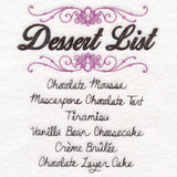 Dessert List