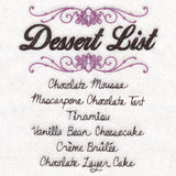 Dessert List