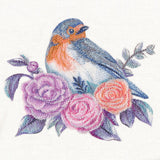Shimmering Bluebird and Roses