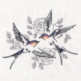 Sweetheart Barn Swallows in Watercolor