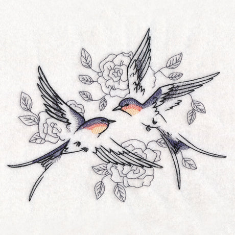 Sweetheart Barn Swallows in Watercolor