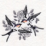 Sweetheart Barn Swallows in Watercolor