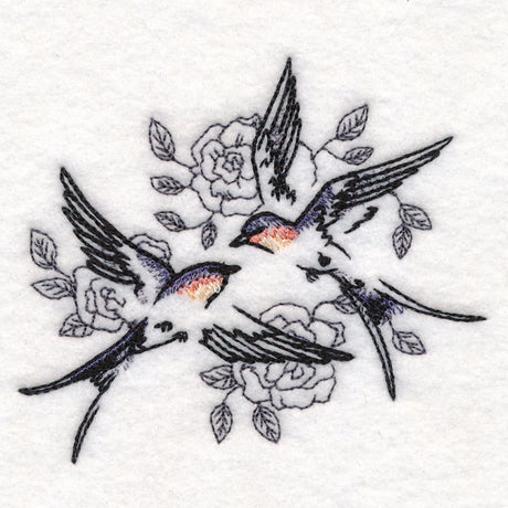 Sweetheart Barn Swallows in Watercolor