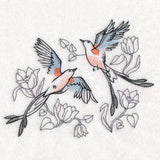 Sweetheart Scissor-Tailed Flycatchers in Watercolor