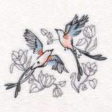 Sweetheart Scissor-Tailed Flycatchers in Watercolor