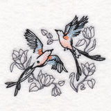 Sweetheart Scissor-Tailed Flycatchers in Watercolor