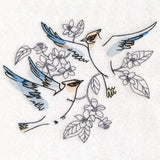 Sweetheart Cedar Waxwings in Watercolor