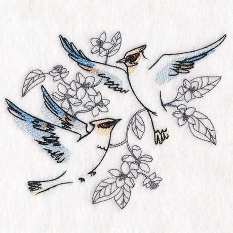 Sweetheart Cedar Waxwings in Watercolor