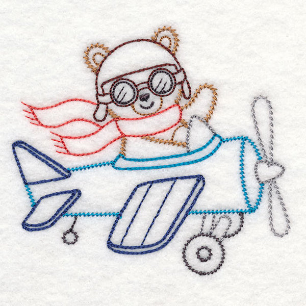 Traveling Teddy Bear - Airplane (Vintage)