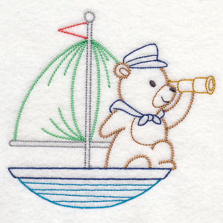 Traveling Teddy Bear - Sailboat (Vintage)