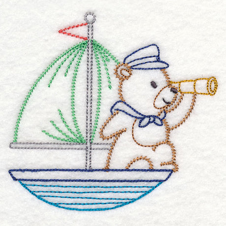Traveling Teddy Bear - Sailboat (Vintage)