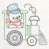 Traveling Teddy Bear - Train (Vintage)