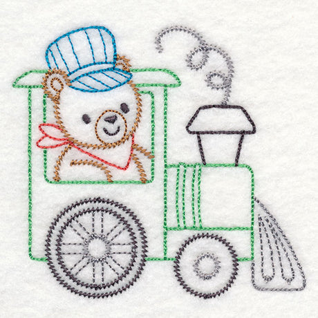 Traveling Teddy Bear - Train (Vintage)