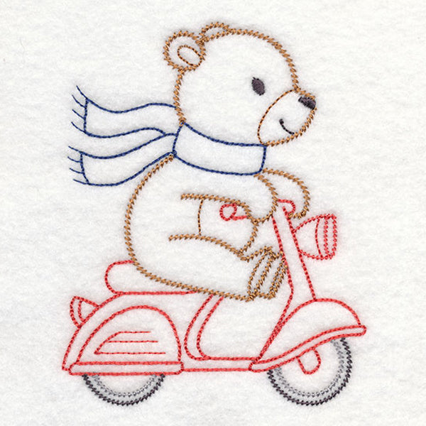 Traveling Teddy Bear - Scooter (Vintage)