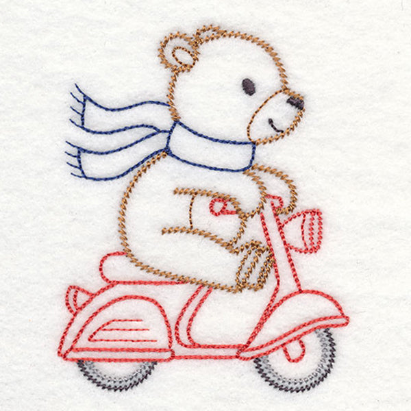 Traveling Teddy Bear - Scooter (Vintage)