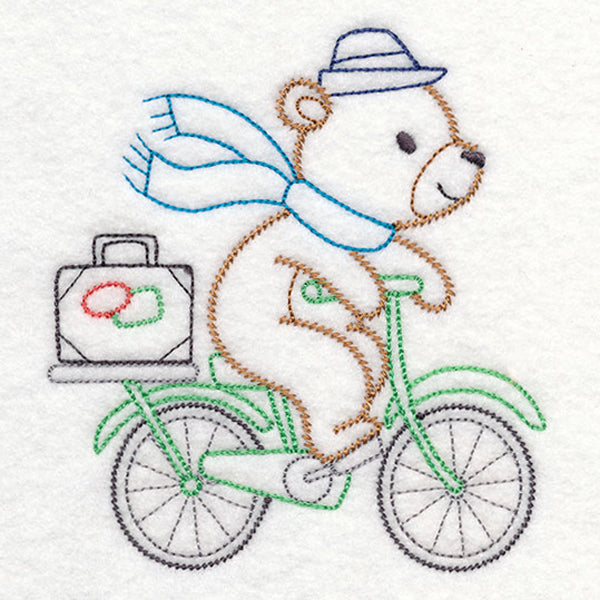 Traveling Teddy Bear - Bicycle (Vintage)
