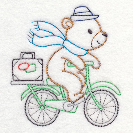 Traveling Teddy Bear - Bicycle (Vintage)