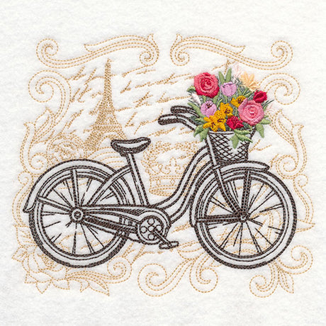 Parisian Bicycle with Flowers