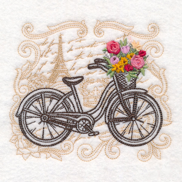 Parisian Bicycle with Flowers