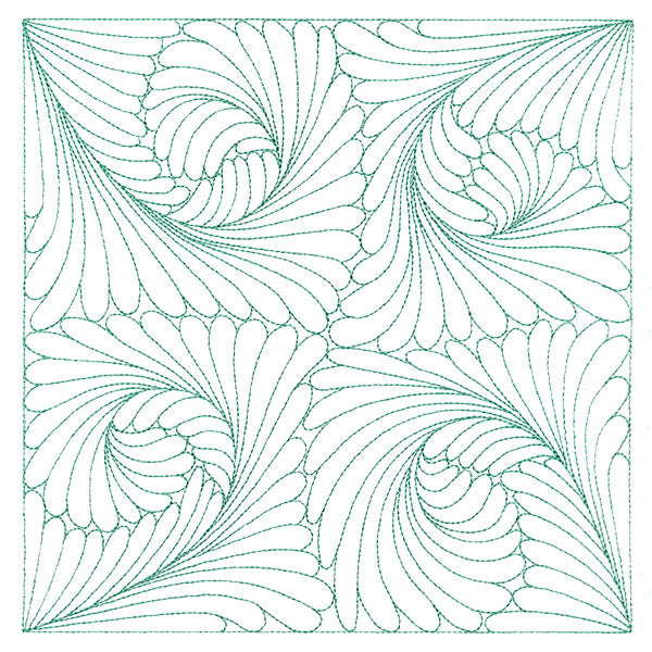 Fern Pattern Quilting Square (Double Run)