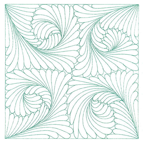 Fern Pattern Quilting Square (Double Run)