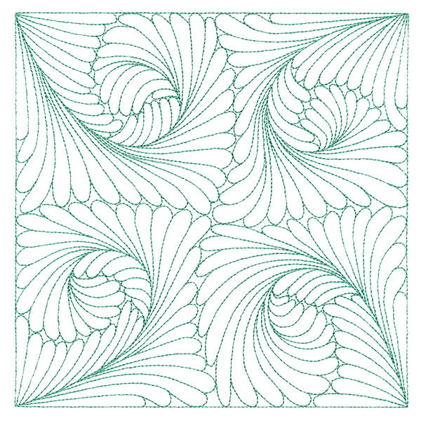 Fern Pattern Quilting Square (Double Run)