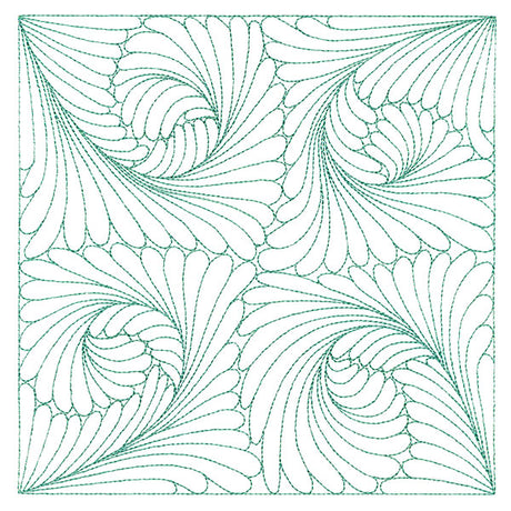 Fern Pattern Quilting Square (Double Run)