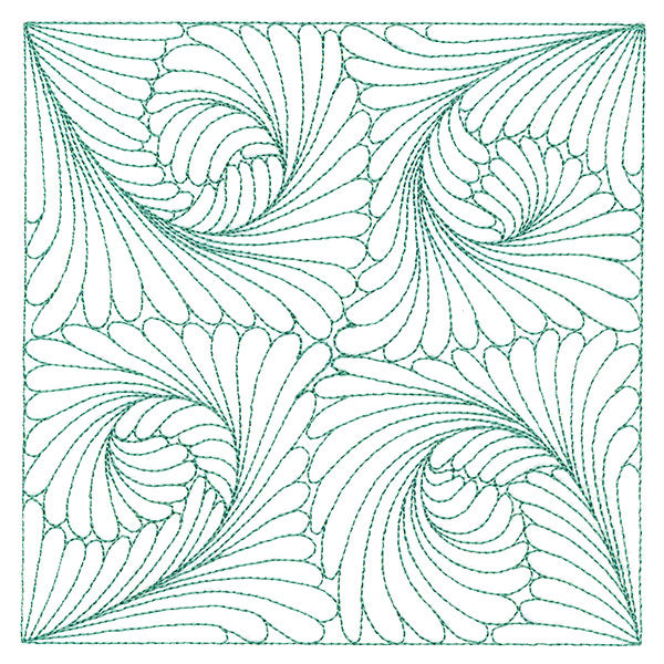 Fern Pattern Quilting Square (Double Run)
