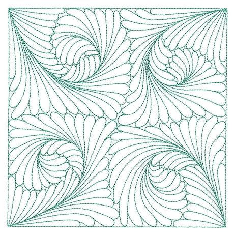 Fern Pattern Quilting Square (Double Run)