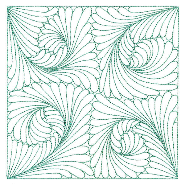 Fern Pattern Quilting Square (Double Run)