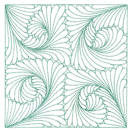Fern Pattern Quilting Square (Double Run)