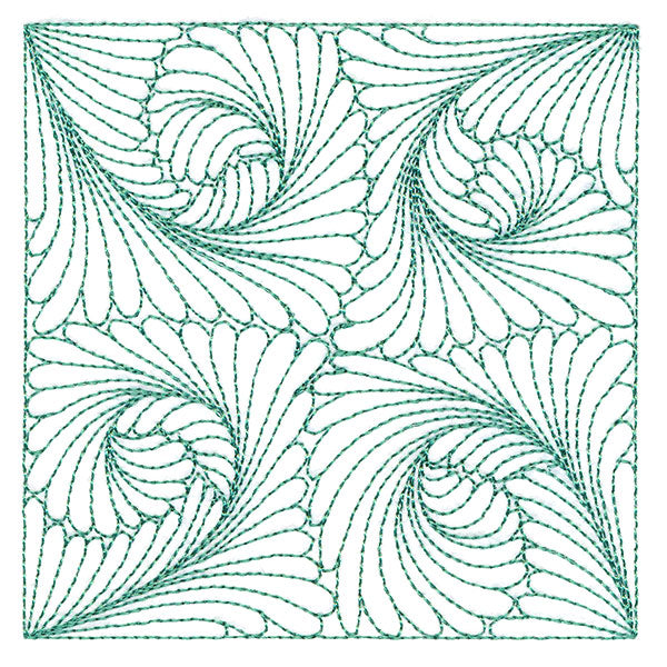 Fern Pattern Quilting Square (Double Run)