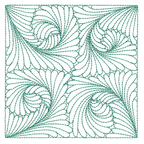 Fern Pattern Quilting Square (Double Run)