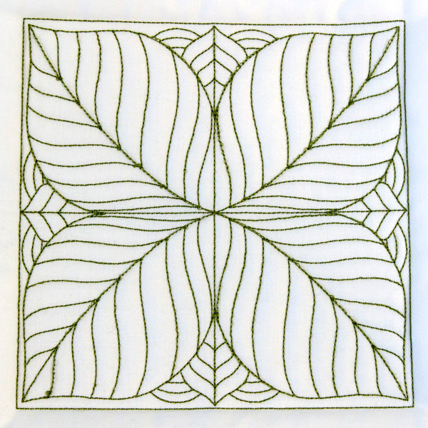 Leaf Pattern Quilting Square (Double Run)