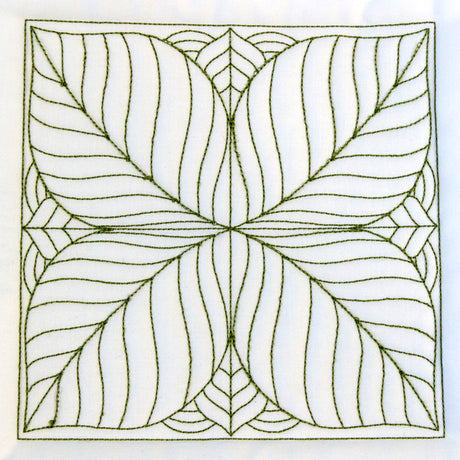 Leaf Pattern Quilting Square (Double Run)
