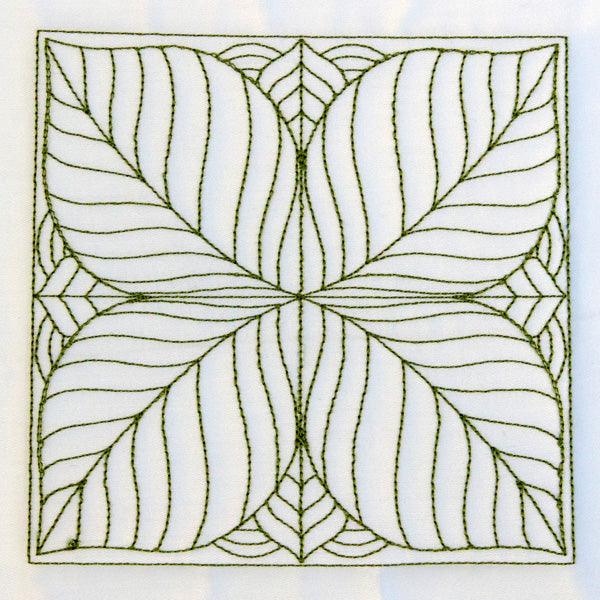Leaf Pattern Quilting Square (Double Run)