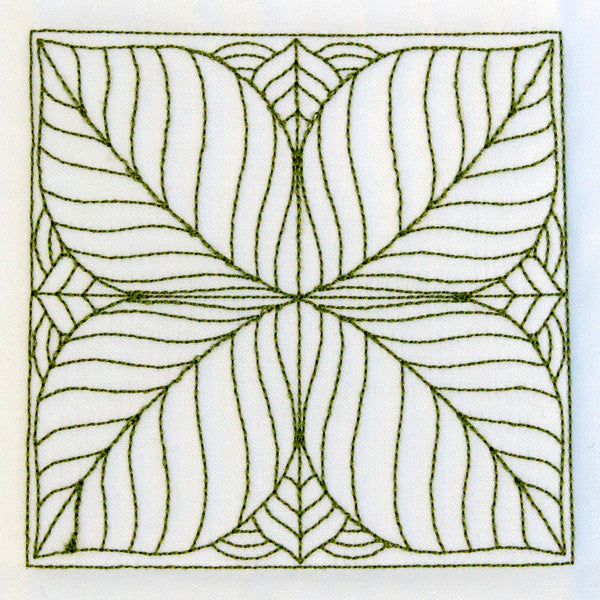 Leaf Pattern Quilting Square (Double Run)