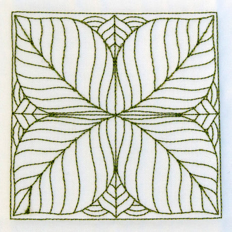 Leaf Pattern Quilting Square (Double Run)