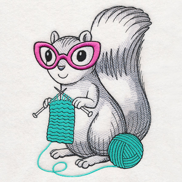 Chic Knitting Squirrel