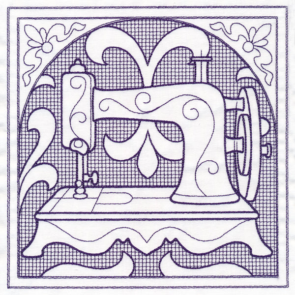 Sewing Machine Square (Trapunto)
