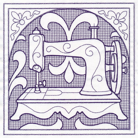 Sewing Machine Square (Trapunto)