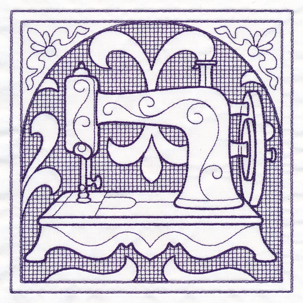 Sewing Machine Square (Trapunto)
