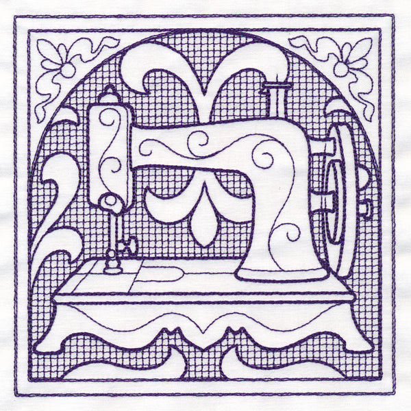 Sewing Machine Square (Trapunto)