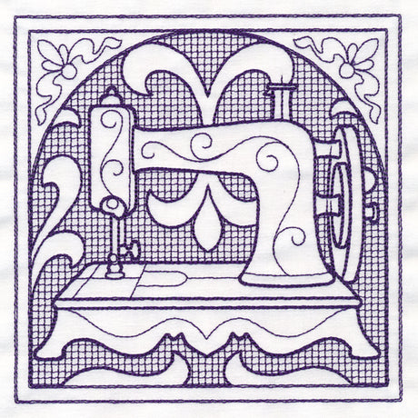 Sewing Machine Square (Trapunto)