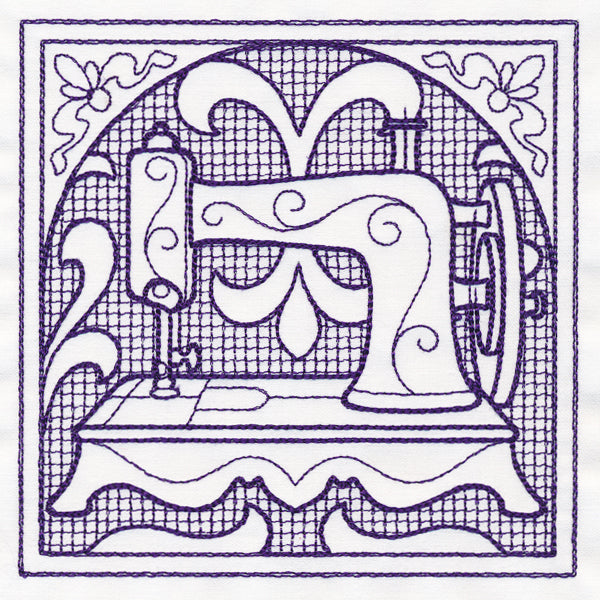Sewing Machine Square (Trapunto)