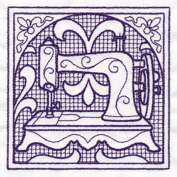 Sewing Machine Square (Trapunto)
